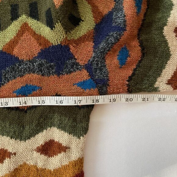 NWOT Rare Tey Art Alpaca Wool Blend Multicolored Knit Cardigan Size Medium - Picture 13 of 15